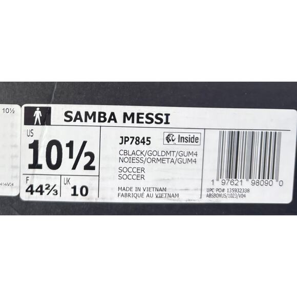 Adidas Samba Messi JP7845 Black Pink Gum Size 10.5 DS New In Box Inter Miami main image 6